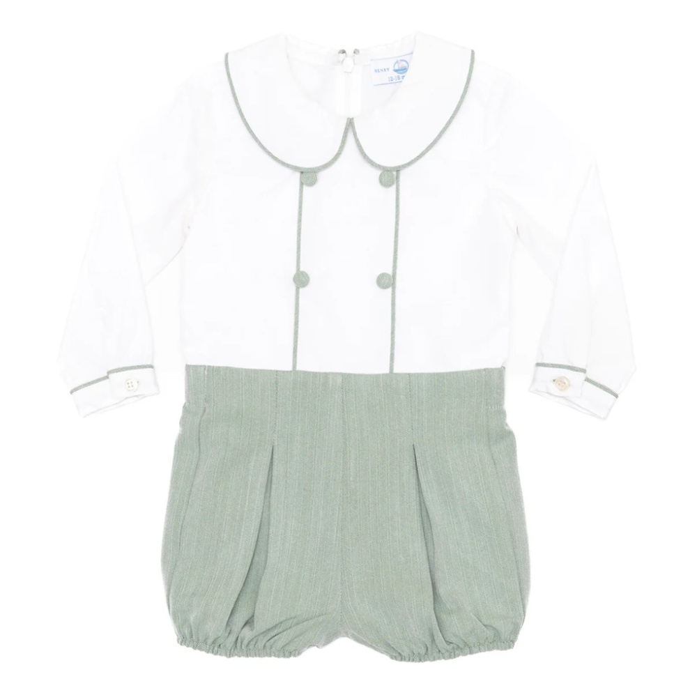 Henry Duvall Long Sleeve Barrett Bubble in Hanover Herringbone 3T - Picture 3 of 4